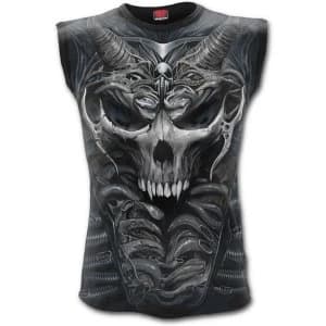 SkullArmour Allover Sleeveles Sleeveles Mens Large T-Shirt - Black