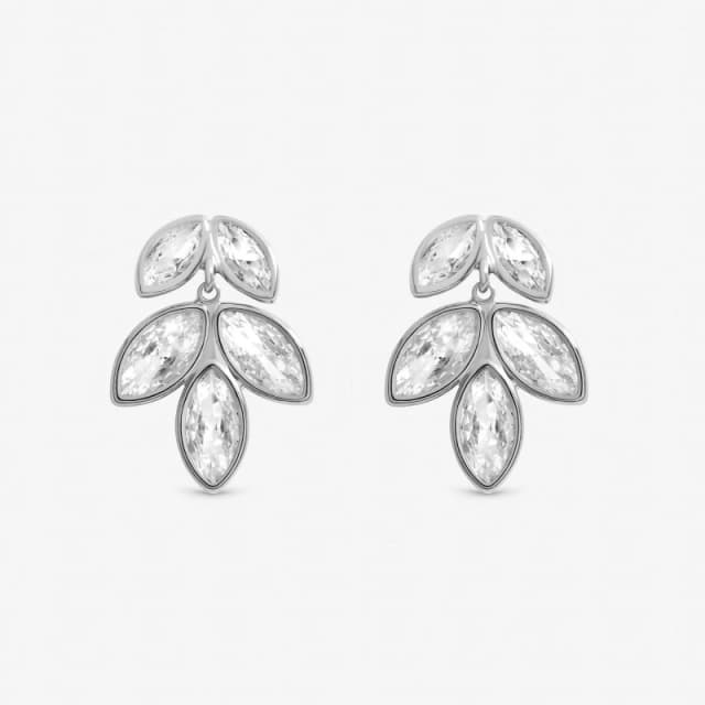 Inicio Sterling Silver Plated Crystal Floral Earrings Drop Earrings One Size Silver 40868511000