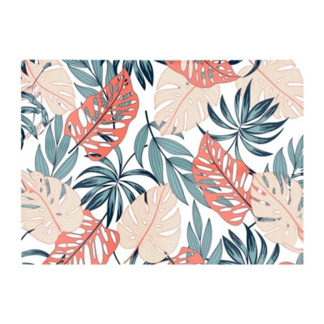 Warren Reed Designer Tropical Leaf Pattern Glass Chopping Board