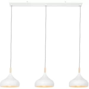 Sienna Bjorr Straight Bar Pendant Ceiling Light Matt White, Details In Wood Color