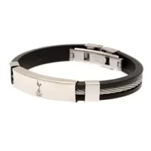 Tottenham Hotspur FC Silver Inlay Silicone Bracelet (One Size) (Black)