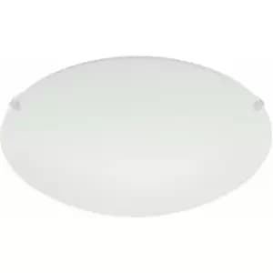 Loops - Wall Flush Ceiling Light Colour White Shade White Satin Glass Bulb E27 1x60W