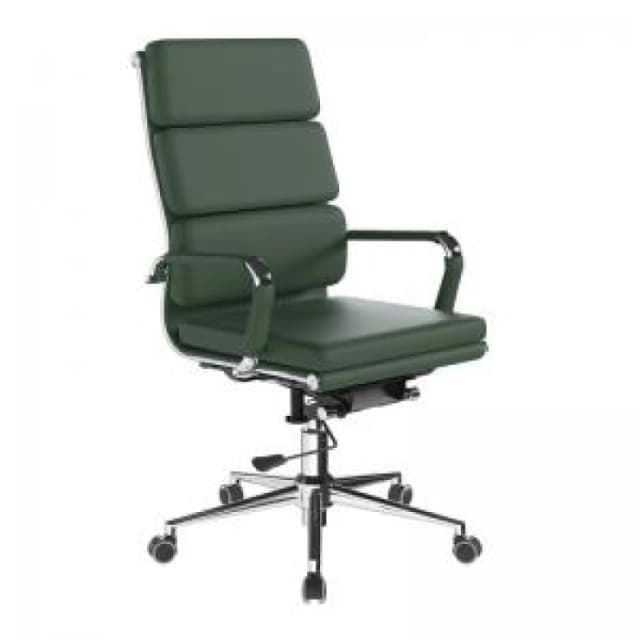 Avanti Nautilus Designs Avanti High Back Bonded Leather Executive Office Chair With Individual Back Cushions and Fixed Arms Green - BCL/6003/FGN BCL/6