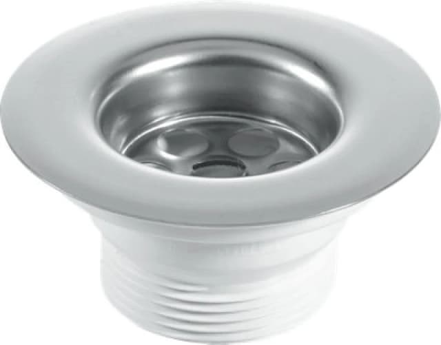 McAlpine BSW21PC Centre Pin Sink Waste: 85mm Stainless Steel Flange with Plug Silver