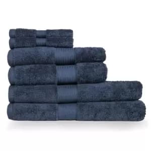 Cleopatra Egyptian Cotton 6 Piece Face/Hand/Bath Towel Set Navy