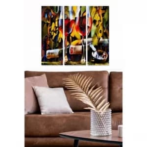 MDF742445158 Multicolor Decorative MDF Painting (3 Pieces)