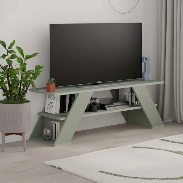 Decortie Farfalla' TV Unit Multimedia Centre with Shelves 120cm in Green Size: 1 Pack Green Unisex 1 Pack