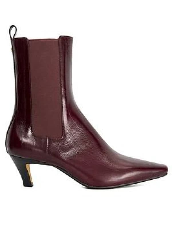 Dune London Womens 'Odele' Leather Ankle Boots in Burgundy Size: 8 Burgundy Female 8