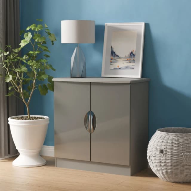 Ready Assembled 2 U Holborn 2 Door Cabinet (Ready Assembled) in Mid Grey Mid Grey Unisex