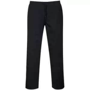 Portwest C070 - Black Sz Medium Tall Chefs Drawstring Trousers Waiter Kitchen - Black