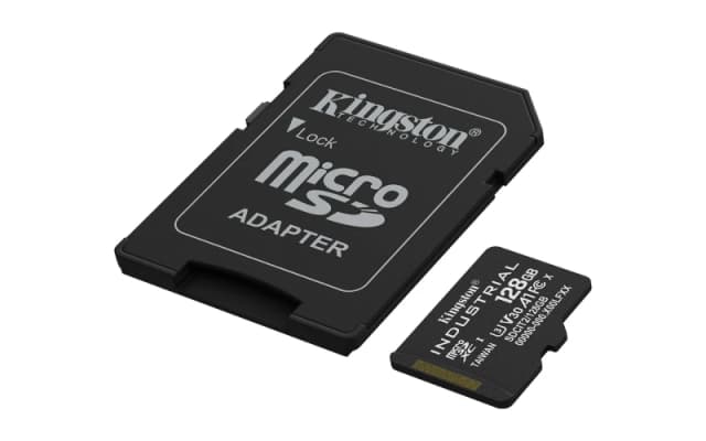 Kingston Technology Kingston Technology 128GB microSDXC Industrial C10 A1 pSLC Card + SD Adapter SDCIT2/128GB