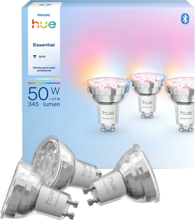Philips Hue White and colour ambience Essential GU10 - smart spotlight - 345 lm - 4.7W - 3-pack 929004235704
