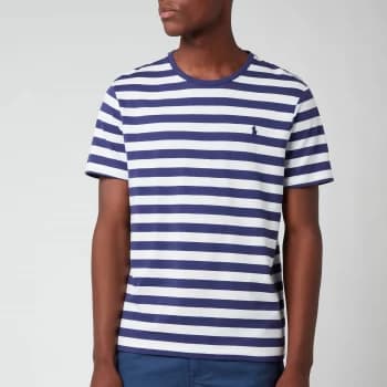 Polo Ralph Lauren Mens Jersey Stripe T-Shirt - Boathouse Navy/White - S