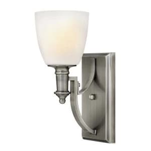 1 Light Wall Light Antique Nickel Glass Shade, E27