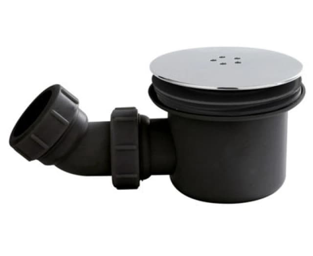 Balterley Resin Shower Tray Mega Flow Waste Black with Chrome Top Black unisex