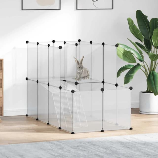 vidaXL Small Animal Cage Transparent 142x74x93cm PP and Steel, Clear 340574