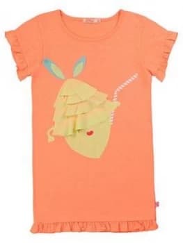 Billieblush Girls Lemon Applique Short Sleeve T-Shirt Dress - Peach