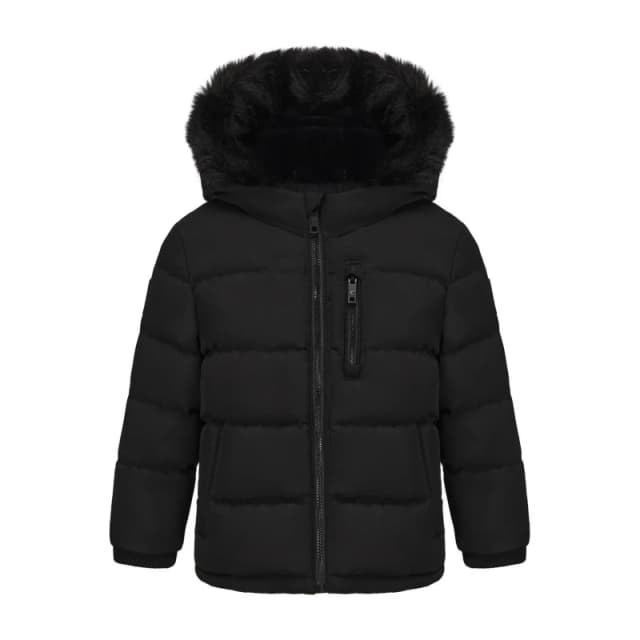 SoulCal Kids 2 Zip Bubble Hooded Long Sleeve Short Puffer Jacket Black09 female 2-3 Yrs