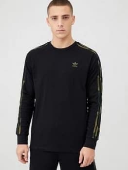 Adidas Originals Camo Logo Long Sleeve T-Shirt - Black