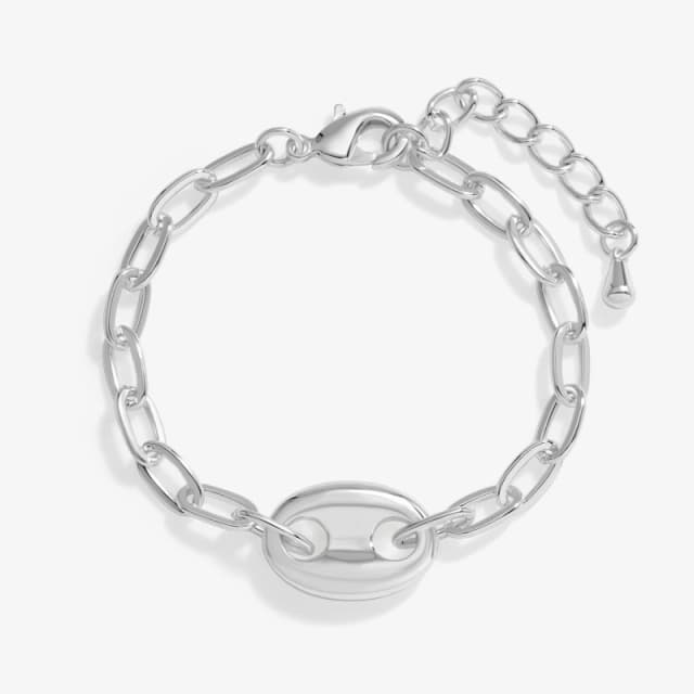 Jon Richard Silver Plated Polished Link Bracelet Silver