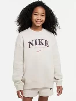 Nike Older Girls Trend Crew Sweat - White, Size S=8-10 Years