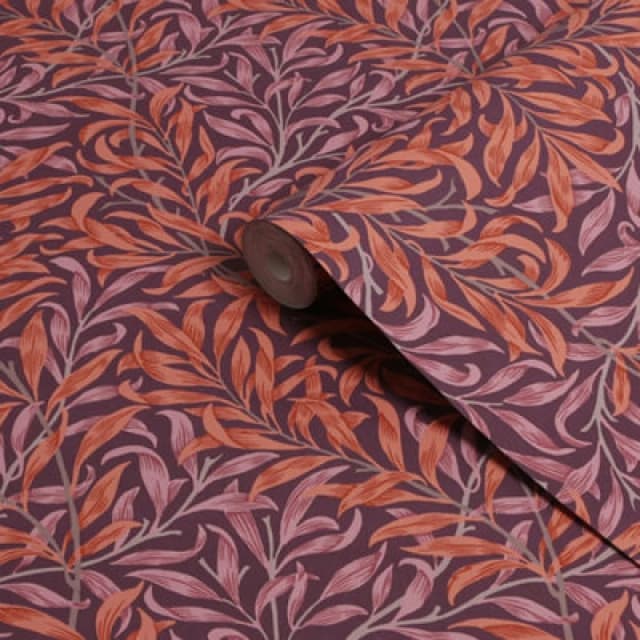 William Morris Gallery Collection Plum Willow Bough Smooth Wallpaper