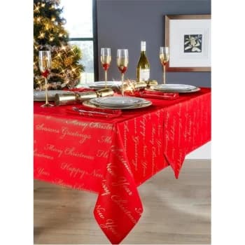 The Spirit Of Christmas Jacquard Script Napkins - Red/Gold