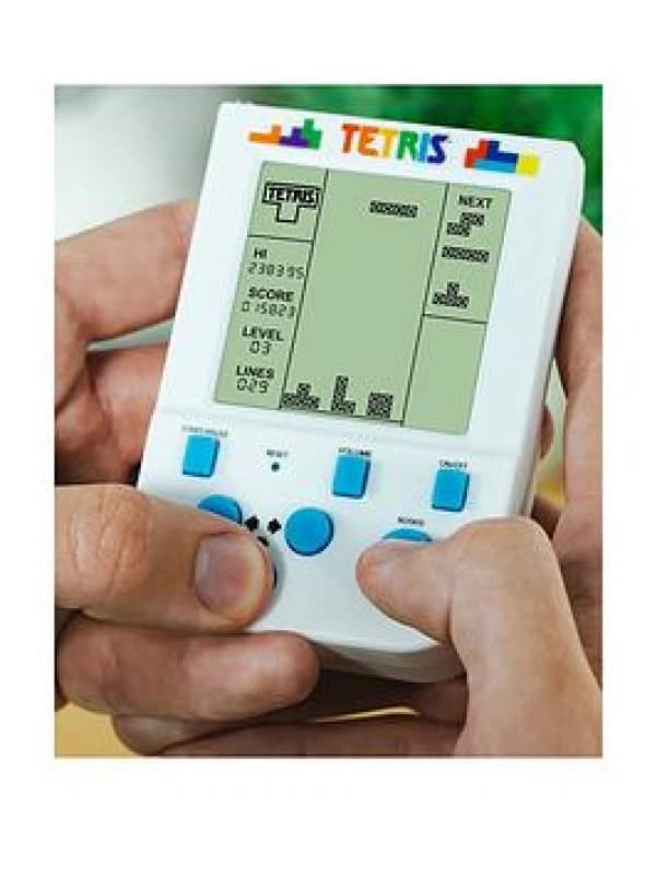 Tetris Keyring Handheld Arcade Game - Retro Mini Portable Handheld Tetris Game for Kids and Adults. Traditional Game Play With 15 Levels Including Ori