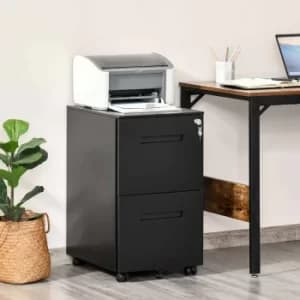 Fairmantle Mobile Lockable File Cabinet, black