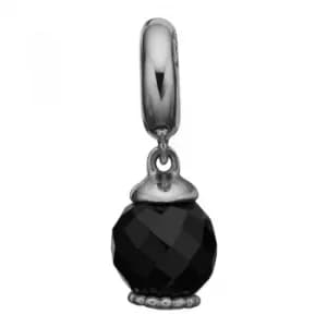 Ladies Christina Sterling Silver Big Moving Onyx Bead Charm