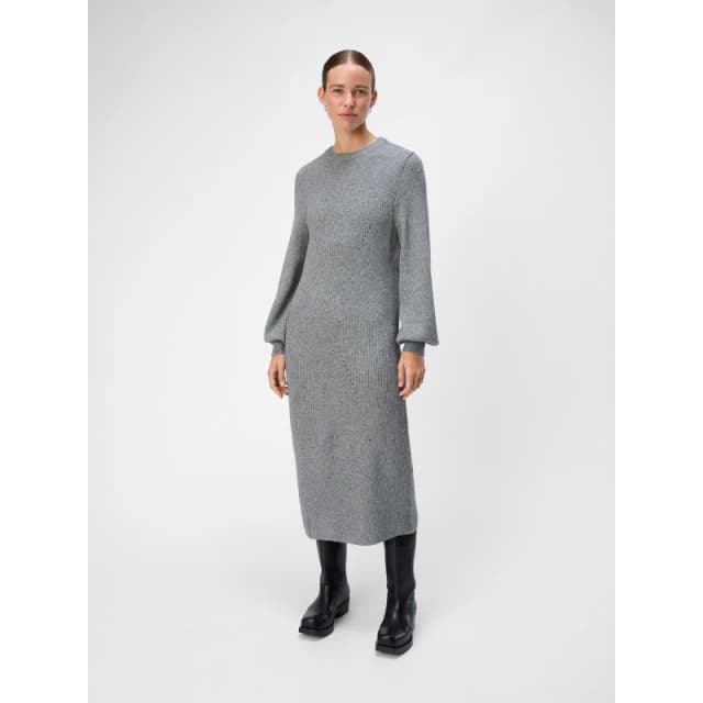 Object Knitted Midi Dress - Grey Grey 8