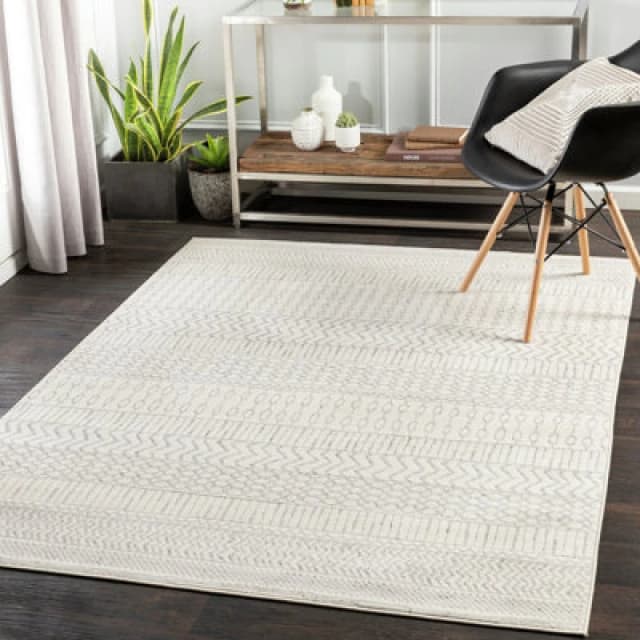 Livabliss Scandi Geometric Light Grey Bianca Area Rug 150 X 213cm - Easy Care, Non Shedding, Ideal For Living Room & Bedroom