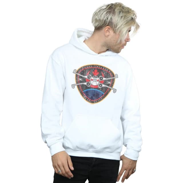 Star Wars Star Wars Men Rebel Elite Badge Hoodie in White Size: Small White S Male 5059114716999