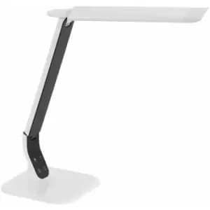 Table Desk Lamp White Steel Black Plastic Touch On/Off Bulb LED 6W Included