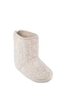 Tall Knitted Cable Boots with Borg Lining