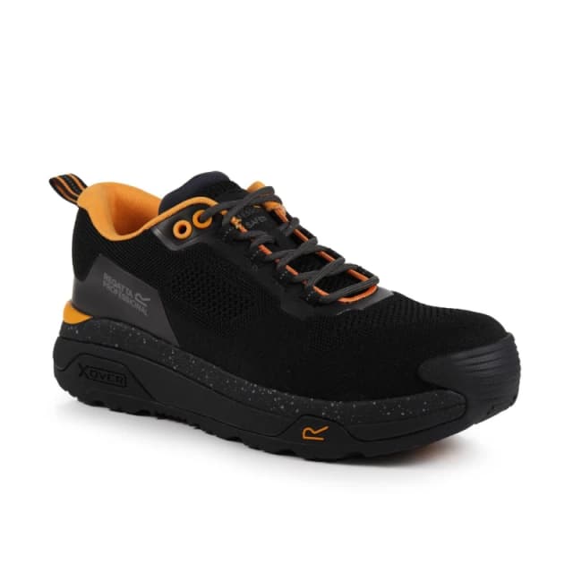 Regatta Mens Crossfort Safety Trainers Black Gun Metal unisex UK 6
