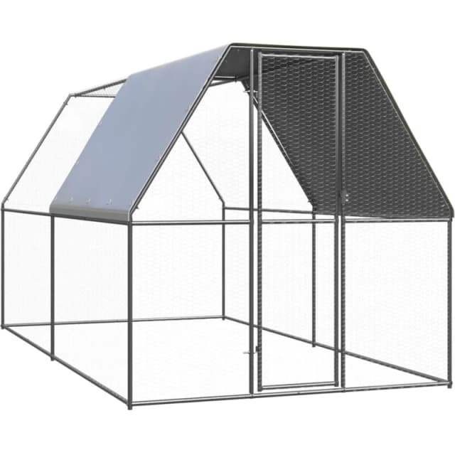 VIDAXL Outdoor Chicken Cage 2x4x2 m Galvanised Steel Vidaxl 8720286764671