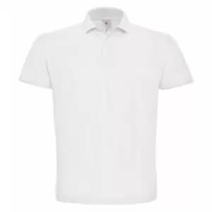 B&C ID.001 Mens Short Sleeve Polo Shirt (2XL) (White)