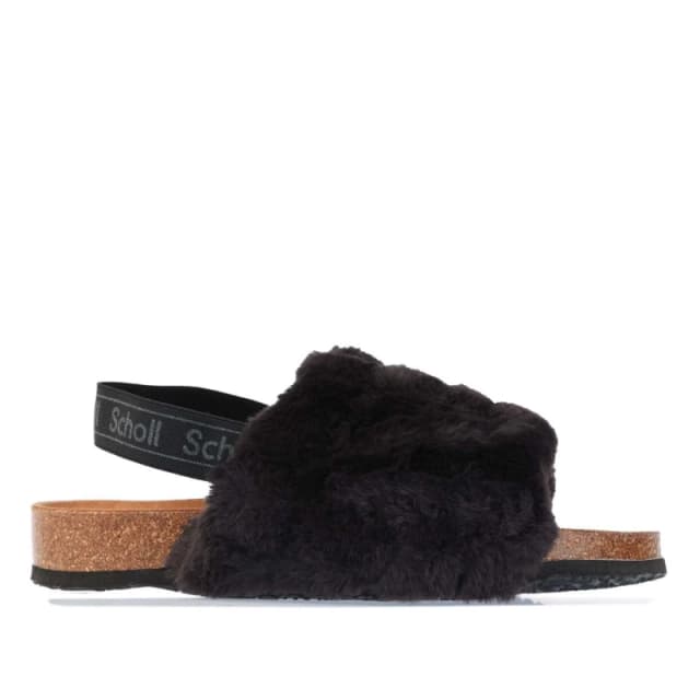 Scholl Amabel Faux Fur Slippers - Black 5