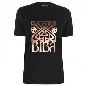 Biba Rose Gold Logo T Shirt - Black
