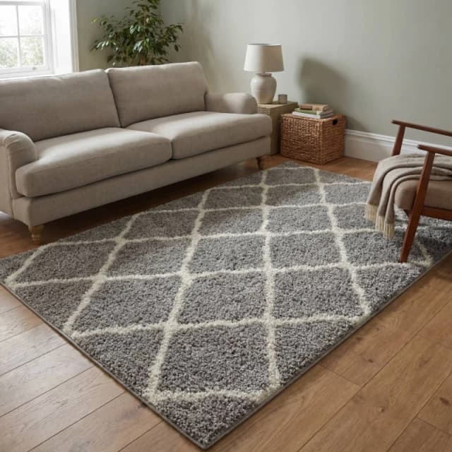 THE RUGS Soft Moroccan Shaggy Rugs & Runners Grey & Ivory Living Room Size: 80cm x 300cm Grey Unisex 80cm x 300 cm