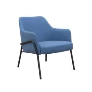 Corby lounge chair with Black metal frame - light blue