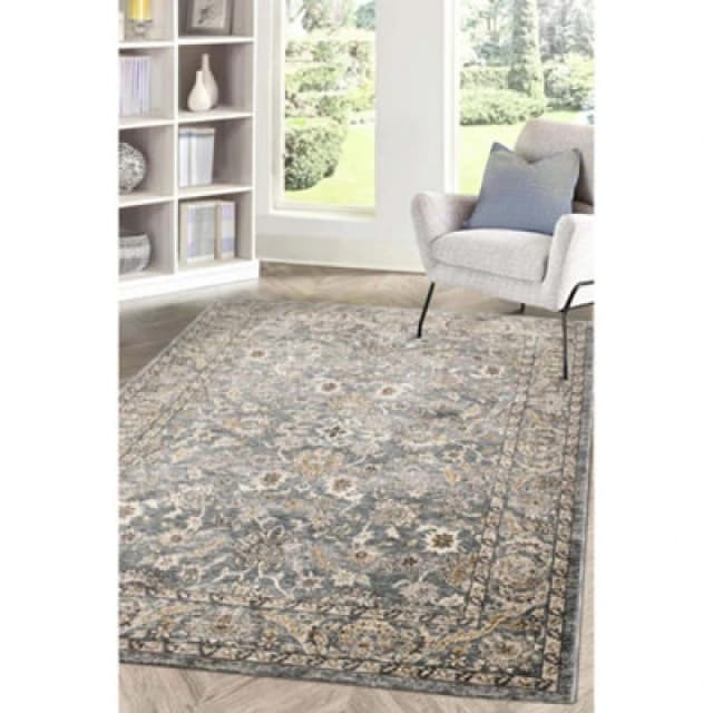 Melrose Traditional Medallion Grey Design Living Indoor Medium Area Rug 080/150Cm