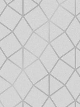 Fine Decor Fine Decor Platinum Geo Trellis Texture Wallpaper Grey & Silver