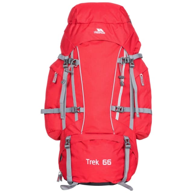 Trespass Adults Trek Rucksack Backpack Back Packs One Size Red 71596708000