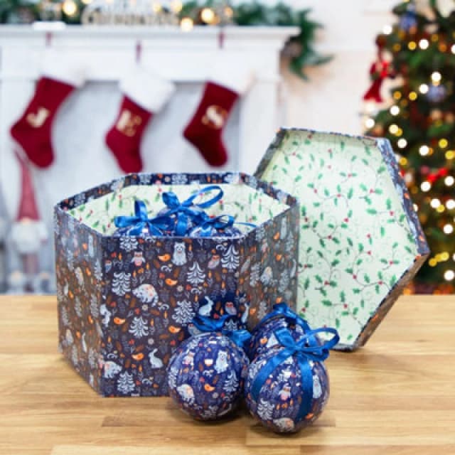 Christmas Workshop 14pc Navy Blue Festival Animal Baubles