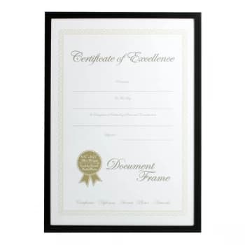A4 - Impressions Black Metal Frame with Glass - Certificate
