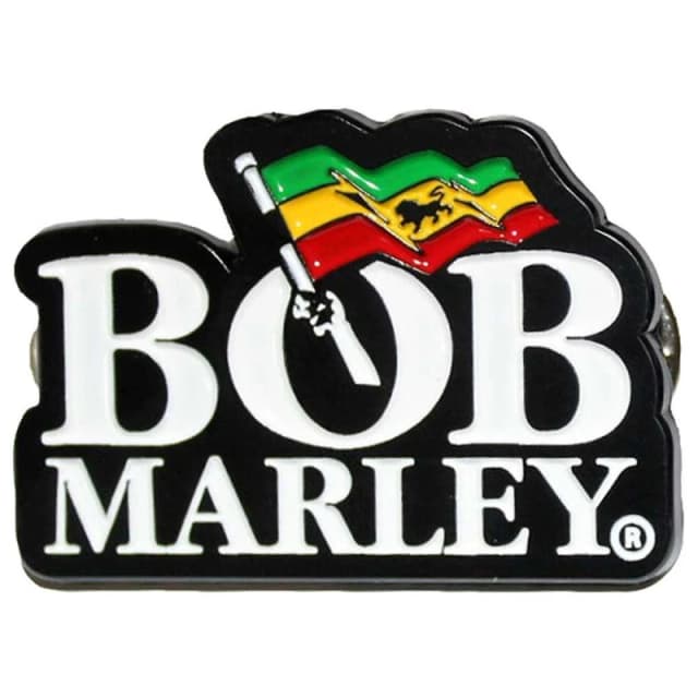 Bob Marley Bob Marley Logo Pin Badge in Black One Size Unisex 5056737240467