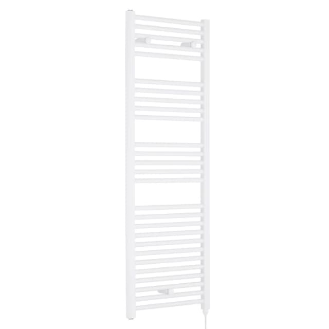 Balterley Electric Vertical Round Towel Rail 750 Watt Gloss White 1375x 480mm White