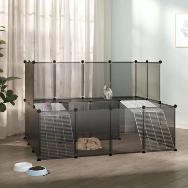 vidaXL Small Animal Cage Black 143x107x93cm PP and Steel, Black 340569